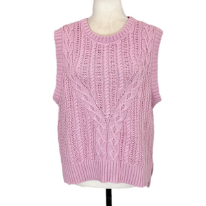 Rachel Zoe pink cable knit vest